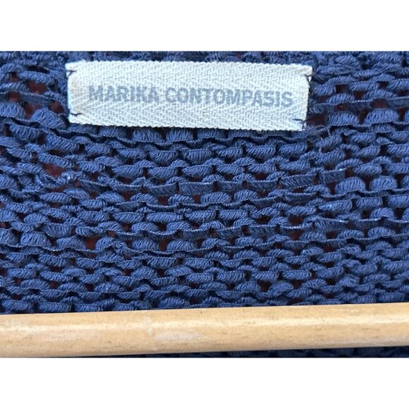 Vintage Marika Contompasis Cotton Blend Sweater Size 3 Coastal Chic New England - Picture 3 of 6